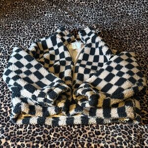 a new day Black and Cream Plaid Jacket